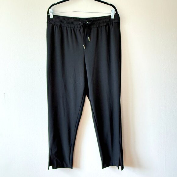 Joie Black Tech Travel Cropped Ankle Pants - Size L - Picture 1 of 7